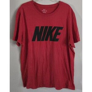 Nike Mens XL T Shirt Red Graphic Logo Casual Sportswear Athletic Top
